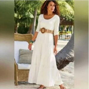 Soft Surroundings Thea Tiered Lace Maxi Dress